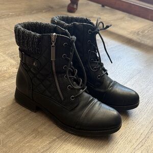 Black Leather Ankle Boots